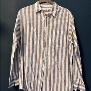 Madewell Blue and White Striped Button-Down Shirt